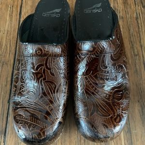 Dansko brown leather slides size 41 / us 9.5